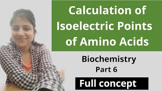 Calculation of Isoelectric Points of Amino Acids  Biochemistry  Part 6  Megha Kucchal [upl. by Ajak]