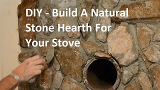 DIY Fireplace Stone Surround  Natural Stone Hearth Installation [upl. by Inaffit374]