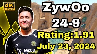 【4K】ZywOo249 anubis  FACEIT Ranked  July 23 2024 cs2 pov [upl. by Brittni877]