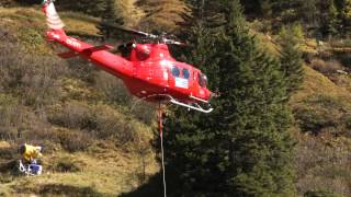 Sportgastein Helikopter Transportflug Schneekanonen 2012 [upl. by Cowie]