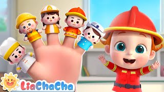 Finger Family Song Jobs Version  Police Firefighter  Kids Songs amp Nursery Rhymes  LiaChaCha [upl. by Jasmina847]