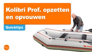 Opzetten en opvouwen van de Kolibri Professional rubberboot met boekvloer [upl. by Smitt]