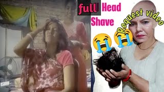 Longhair girl full head shave story 😭 girl trimming her hair🔥 haircutting headshave hairstyle [upl. by Tootsie468]