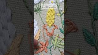 💚🌸Beautiful Flower Hand Embroidery Design For Beginners💚🌸etspil handembrodiery shorts [upl. by Anuska573]