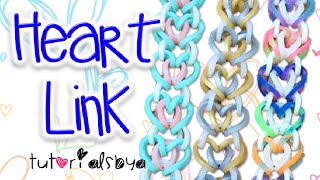 NEW Heart Link Rainbow Loom Bracelet Tutorial  How To [upl. by Galina4]