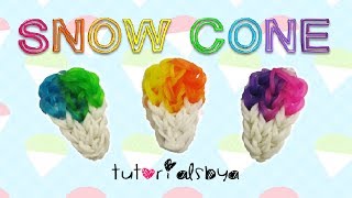 NEW EASY Snow Cone Charm Rainbow Loom Tutorial [upl. by Efioa]