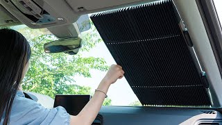 Retractable Car Windshield Sun shade Review 2020 —— Convenient and Adjustable [upl. by Bean]