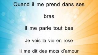 edith piaf la vie en rose parole lyric [upl. by Sheepshanks]