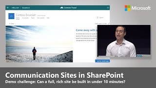 SharePoint Communication Sites How to build a site in under 10 minutes [upl. by Yelnahs517]