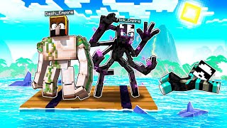 😱Trapped on a RAFT as MUTANT MOBS in Minecraft [upl. by Sibbie]