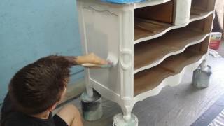 Painting Staining and Wood Stain Glazing a Provincial Dresser Makeover [upl. by Agnesse]