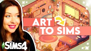 Creating Rooms in The Sims 4 Inspired by ✨Aesthetic Art✨ [upl. by Ycam]