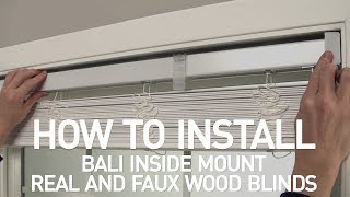 How to Install Bali® Real Wood and Faux Wood Blinds  Inside Mount [upl. by Brightman]