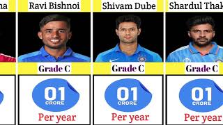 Complete List of Indian Cricketers with Grades and Pay Scale  BCCI Central Contracts 2024 [upl. by Nitsir]