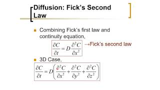 Biomedical Physics Ficks Second Law of Diffusion Arabic Narration [upl. by Ahsaret]