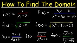 How To Find The Domain of a Function  Radicals Fractions amp Square Roots  Interval Notation [upl. by Reginnej]