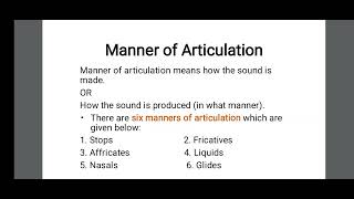 manner of articulation  phonetics The Study of Language  manner of articulation in HindiUrdu [upl. by Inoy676]