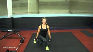 Weighted Curtsy Lunge with dumbbells [upl. by Eustatius]