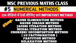 Gauss eliminationJordanjacobiseidalchokeskipartitionrelaxation Method msc maths mgsubikaner [upl. by Weinshienk]