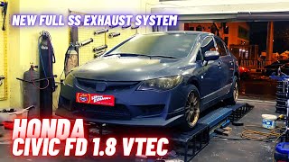 New Full SS Exhaust System  HONDA CIVIC FD 18 VTEC [upl. by Deeraf]