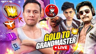 50000 Rank Score 😱 Top 1 Grandmaster Push V Badge Youtubers 😱 Tonde Gamer freefire live [upl. by Neibart209]