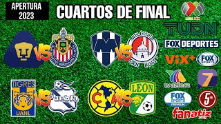 FECHAS HORARIOS Y CANALES PARA LOS CUARTOS DE FINAL DE LA LIGA MX APERTURA 2023 [upl. by Brout]