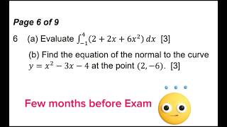 Calculus  Integration  Equation of the normal to the curve [upl. by Anthe]