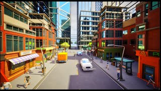 Unreal Engine 54  Testing Stylized City Pack  4K [upl. by Relyhcs]