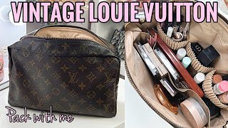 Louie Vuitton Trousse 28  PACKING MY TRAVEL MAKEUP BAG [upl. by Bathsheba]