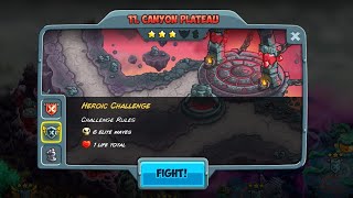 kingdom rush 5 casual heroic challenge 11 canyon plateau [upl. by Ettegdirb808]