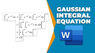 How to add Gaussian integral equation in word [upl. by Norm]