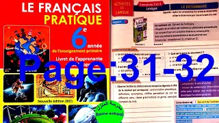 Le Français Pratique 6AEP Lexique Le dictionnaire page 30 31 [upl. by Acisey]