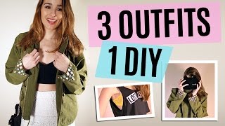 Outfits primavera con CROP TOP  parka DIY [upl. by Schlosser]