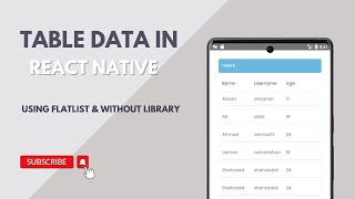 Mastering Table Data in React Native with FlatList  Ultimate Guide for Developers [upl. by Rosanne]