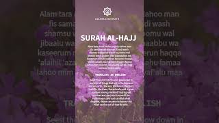 Surah AlHajj quran trending islamvideo quotes quranrecitation ytshorts shorts islampost [upl. by Onurb]