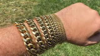 14k Gold Over Stainless Steel Miami Cuban Link Bracelets From Harlembling  Durable amp Affordable [upl. by Yzeerb671]