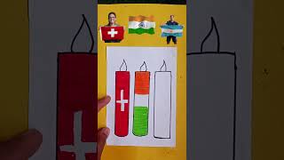 India🇮🇳Argentina🇦🇷Switzerland🇨🇭 flag drawing shorts shortvideo independenceday republicday [upl. by Revart]