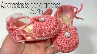 Alpargatas para bebe tejidas a crochet  36 Meses  Paso a paso  Sandalias tejidas [upl. by Nwahsit]