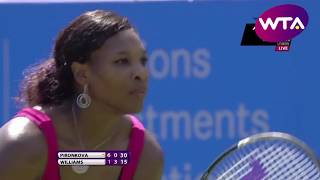 Serena Williams vs Tsvetana Pironkova  2011 Eastbourne R1 Highlights [upl. by Auqcinahs]