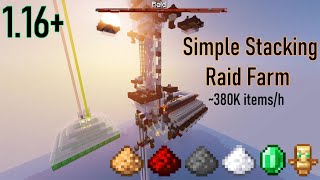 Simple Stacking Raid Farm 200000 Emeraldsh  Minecraft 116 [upl. by Chancellor]