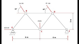 Calculando treliça Método dos nós com forças inclinadas em X [upl. by Katherin]