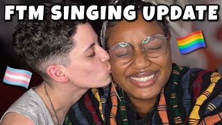 TRANS AND CIS COUPLE Singing after testosterone update lgbtq [upl. by Tnaryb]