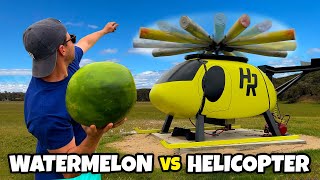 250kph Baseball Bat Helicopter Vs Watermelon 13000fps Slow Mo [upl. by Wiltsey]