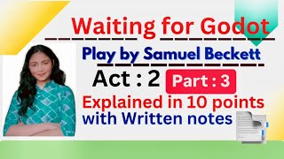 Act 2  Part 3  Waiting for Godot  Play by Samuel Beckett  Summary with written notes [upl. by Ing807]