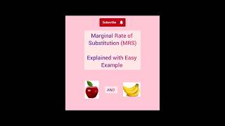 Marginal Rate of Substitution  MRS in economics shorts economics [upl. by Babb182]