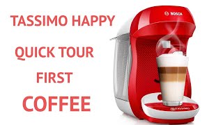 How To Use Tassimo Happy Coffee Maker UnboxingQuick TourCleaning CycleMake Coffee [upl. by Yhtimit]