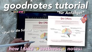 goodnotes tutorial 🎀 how I take aesthetic notes  basics lernzettel amp tipps [upl. by Clemen]