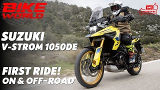 2023 Suzuki VStrom 1050DE  On And OffRoad Launch First Ride [upl. by Thorrlow]