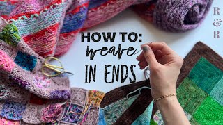 How To Weave in Ends  Garter Stitch Crochet and Blankets  Knitting Tutorial [upl. by Intihw]