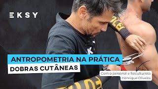 Antropometria na prática  Coletando dobras cutâneas de um fisiculturista [upl. by Lledraw]